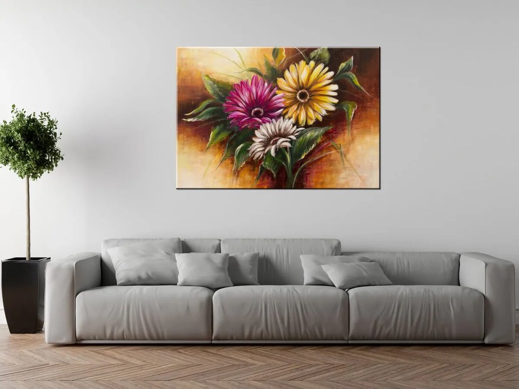 Gario Ručne maľovaný obraz Nádherná kytica kvetov Rozmery: 100 x 70 cm