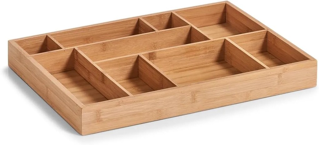 Organizér do zásuvky s priehradkami - 9 priehradiek, bambus ZELL 32 x 44 cm