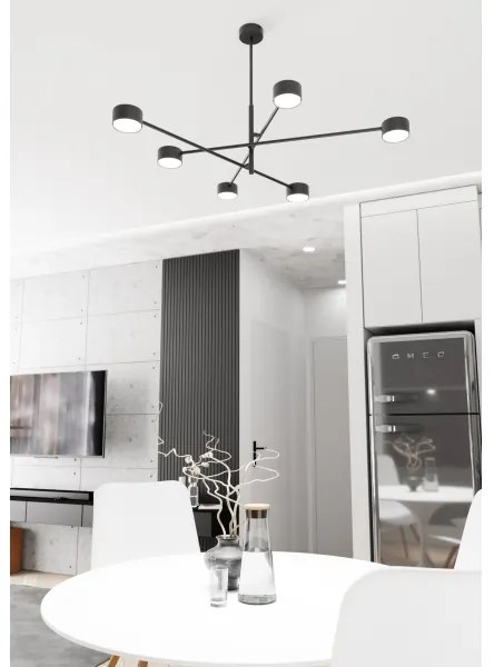 Luster na tyči NATSU 6xGX53/12W/230V čierna