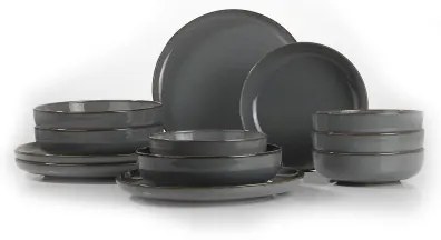 Jedálna súprava 12 ks sivá/porcelán