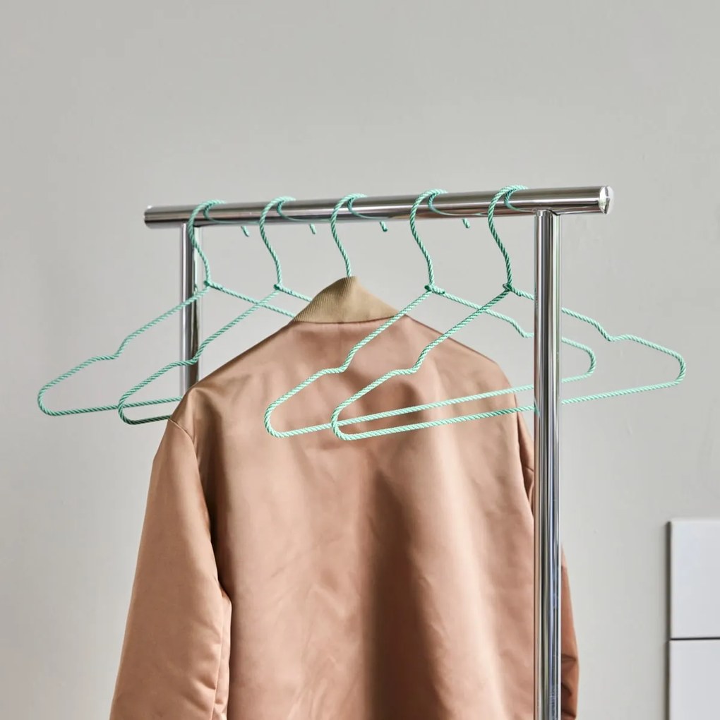 House Doctor Vešiaky na šaty Wire Green – sada 6 ks