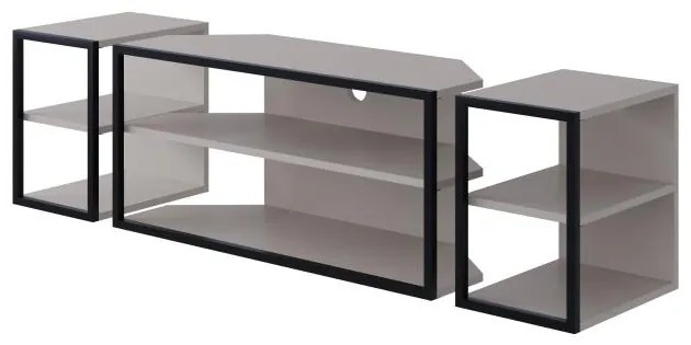 Súprava TV stolíka + 2 ks bočných stolíkov Houseland Echo mocha/čierna