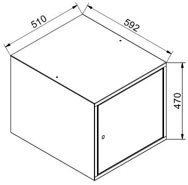 Závesná dielenská skrinka na náradie k pracovným stolom GD, zámok, 470 x 592 x 510 mm, modrá