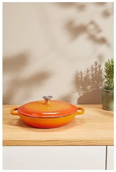 Silvercrest® Liatinová servírovacia panvica, Ø 30 cm (oranžová) (100393085)