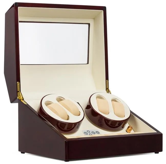 Klarstein Old Marshall, naťahovač na hodinky, pohyblivá vitrína, 10 hodiniek, hnedý