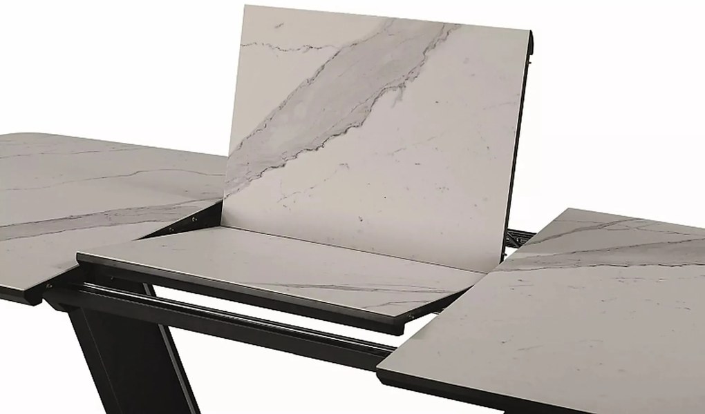 Rozkladací jedálenský stôl Armani 160/220 cm biely/čierny