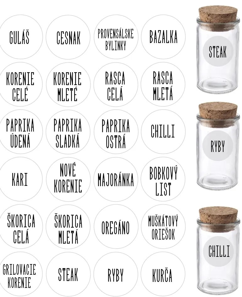 Orion Súprava 16ks koreničiek HERMES 100ml + 4ks organizér na koreničky VASKY - NEREZ + súprava 24ks štítkov