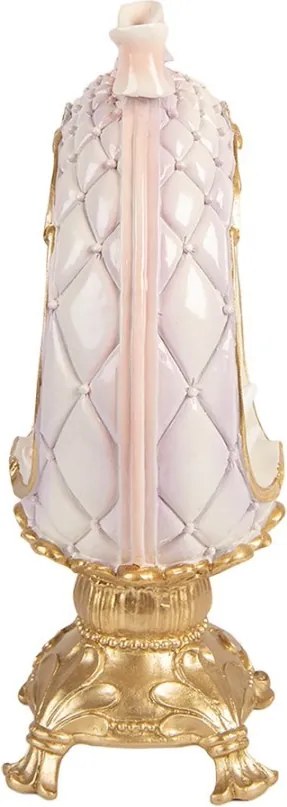 Fialkové vajíčko na podstavci s králikmi a mašľou - 17*12*31 cm