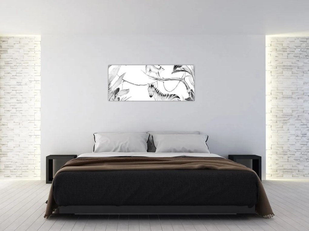 Obraz - Akvarelová džungľa (120x50 cm)