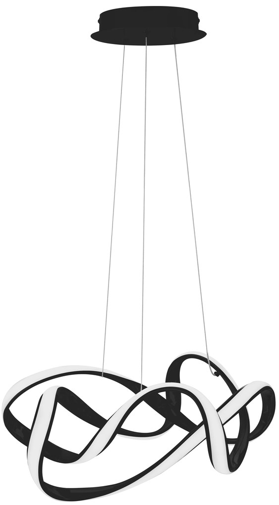 Toolight Toolight, LED moderné stropné svietidlo + diaľkové ovládanie APP820-CP, čierna, OSW-06881