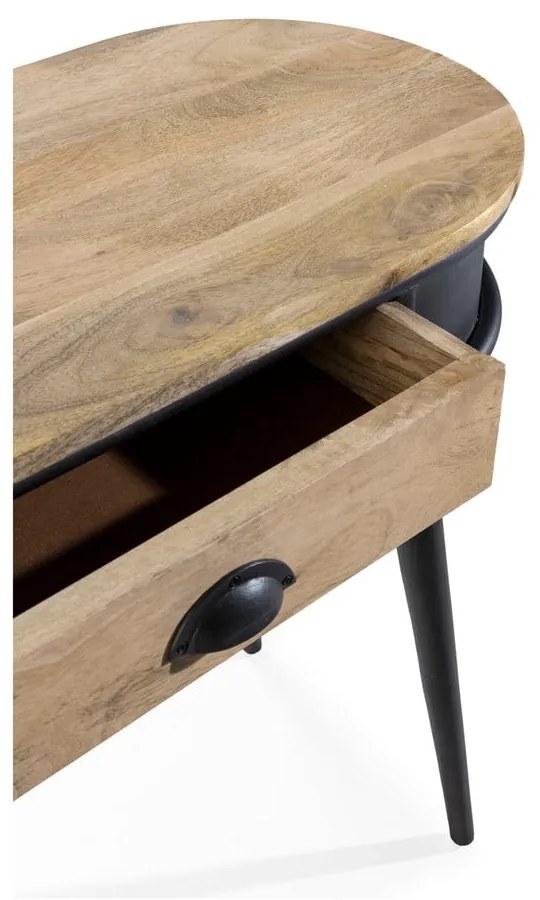 Čierny/v prírodnej farbe konzolový stolík 38x90 cm Delhi – MOME