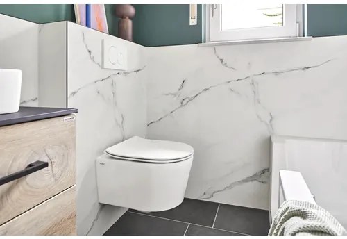Závesné WC set Jungborn ONE hĺbka 48 cm skrátený bez splachovacieho kruhu vr. WC dosky so Soft-close