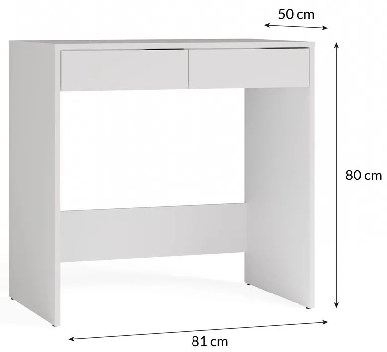 Toaletní stolek Marina 2S 81 cm bílý