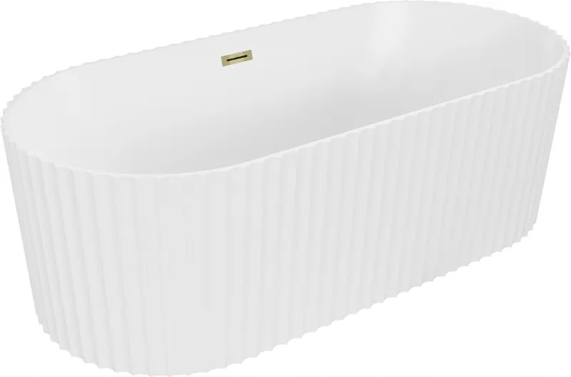 Mexen Paola samostatne stojaca vaňa s pozláteným prepadom, 150x75 cm