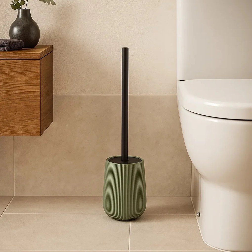 WC kefa Stripe, zelená/s čiernymi prvkami