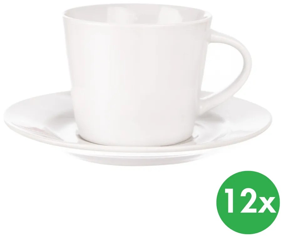 Hrnček s tanierikom MONA, 0,18 l, porcelán, 12 ks