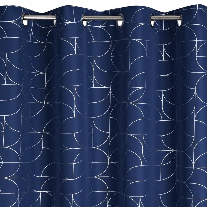 Elegantný záves s jemným vzorom - modrý Šírka: 140 cm | Dĺžka: 250 cm