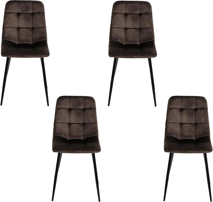 Set - 4 ks Jedálenská stolička AVENBERG ARDEN, hnedá