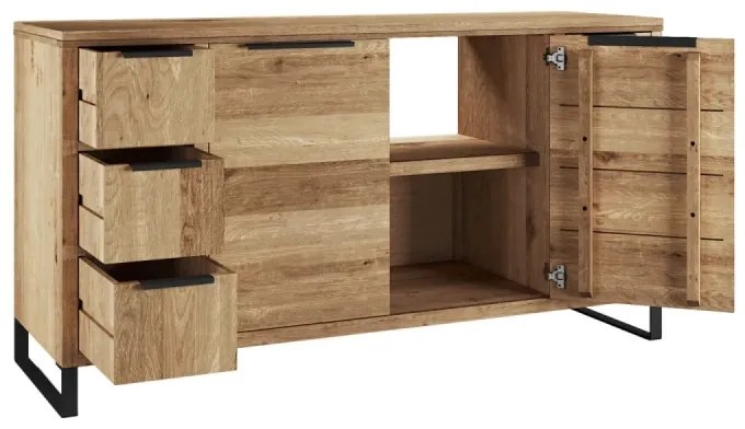 furniture-nabytek.cz - Masívna kúpeľňová skrinka Sydney z divokého dubu, olejovaná, hnedá – 138×45×74 cm