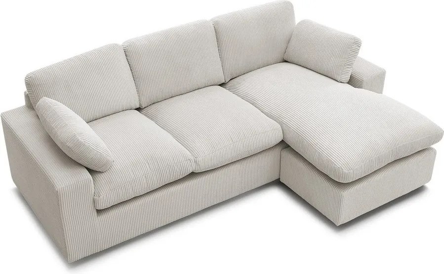 Béžová menčestrová rohová pohovka Belair – Bobochic Paris