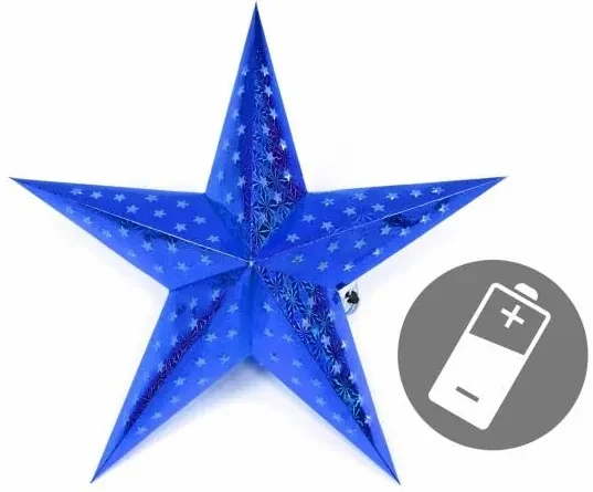 Nexos 29227 Vianočná dekorácia - hviezda s časovačom - 60 cm, 10 LED, modrá