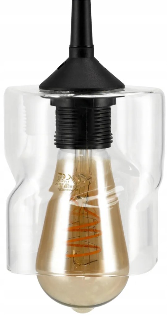 BERGE LED luster stropné svietidlo 2xE27, rolovací, priehľadný štvorec