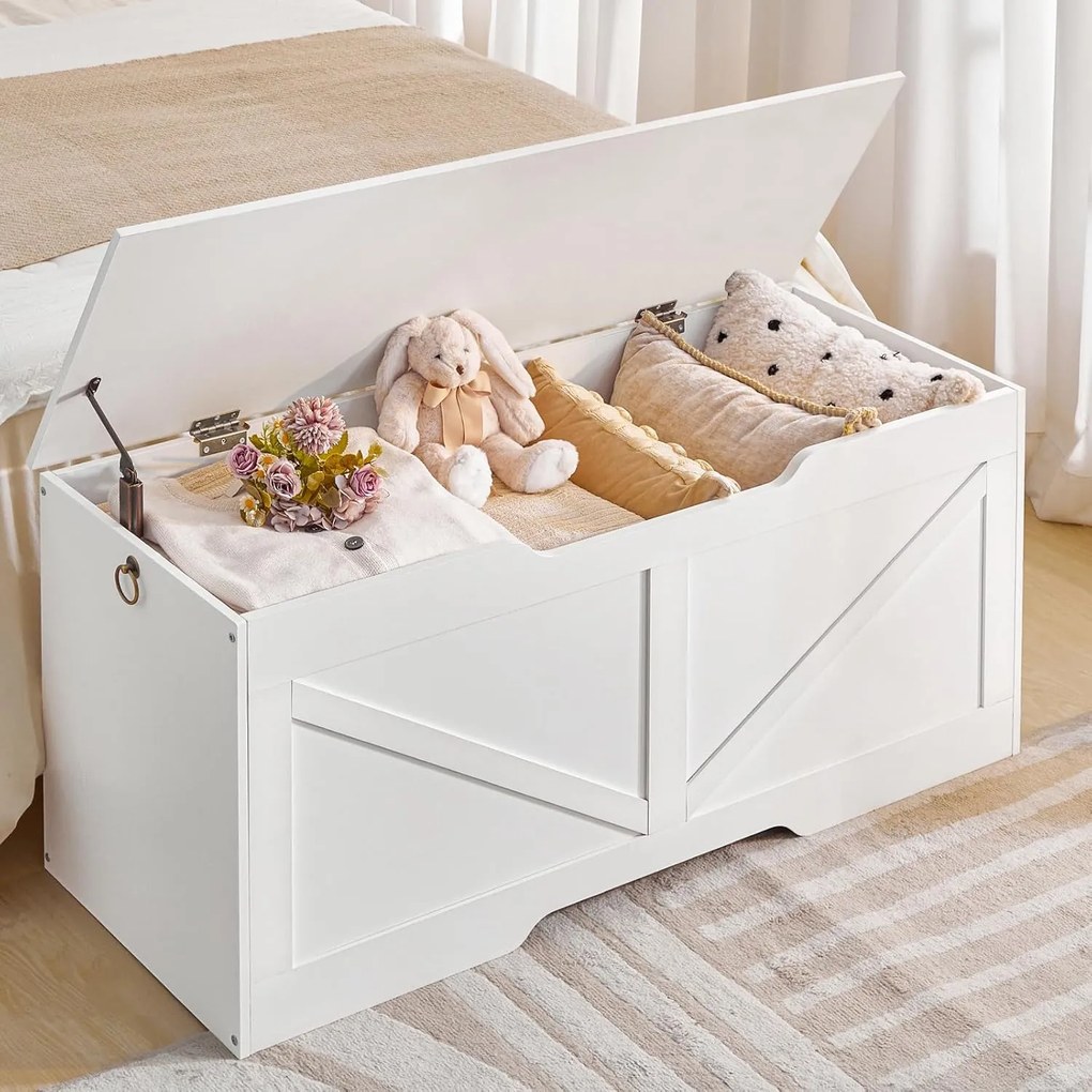 Truhla s úložným prostorem a lavicí Vasagle Sabil 110 cm bílá