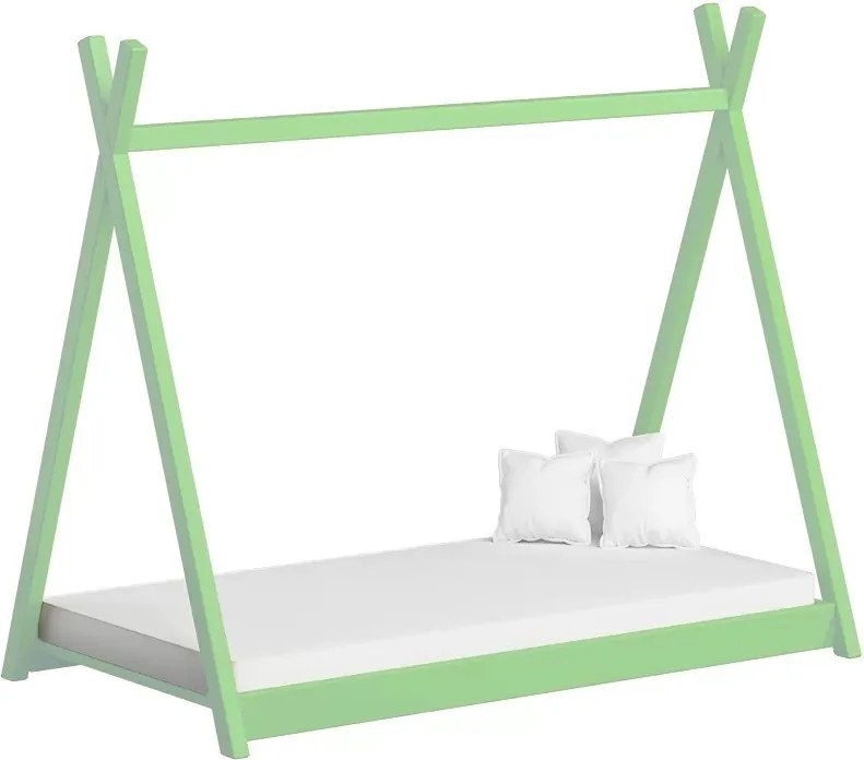 Detská posteľ Tipi 80x200 drevený domček - limetková