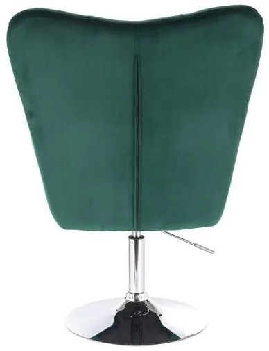 LuxuryForm DESIGN Otočné kreslo AURORA VELUR na striebornom tanieri - zelené