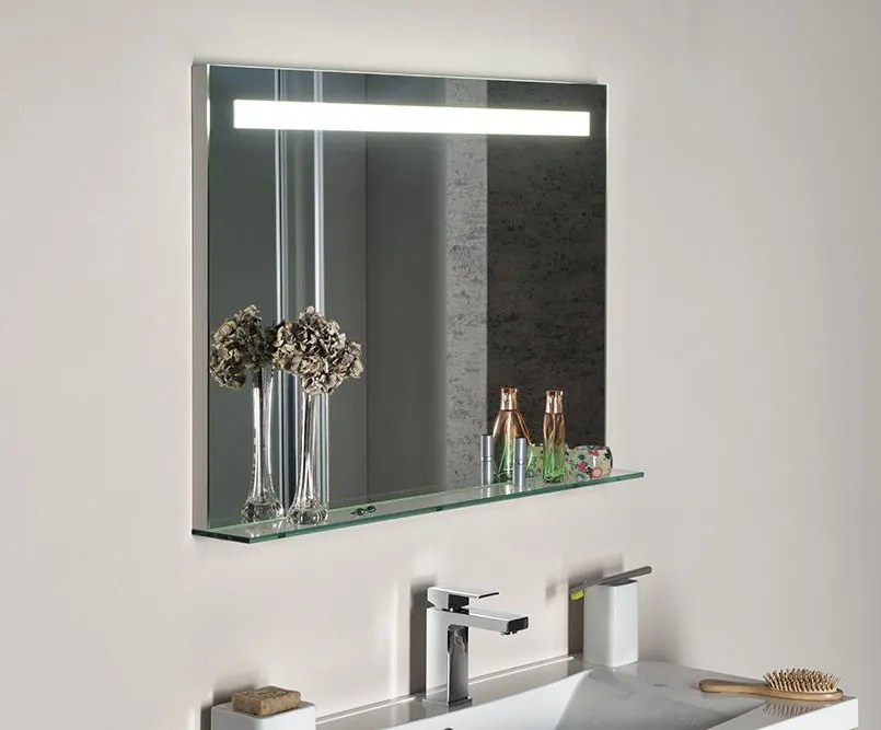 Sapho Sapho, BRETO LED podsvietené zrkadlo, sklenená polica, 1200x608mm, BT120
