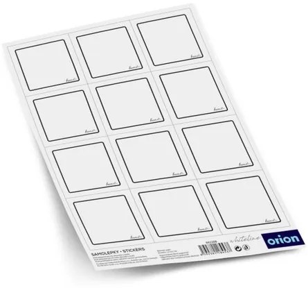 Orion Samolepky na dózy WHITELINE štvorec biela 2 x 12 ks