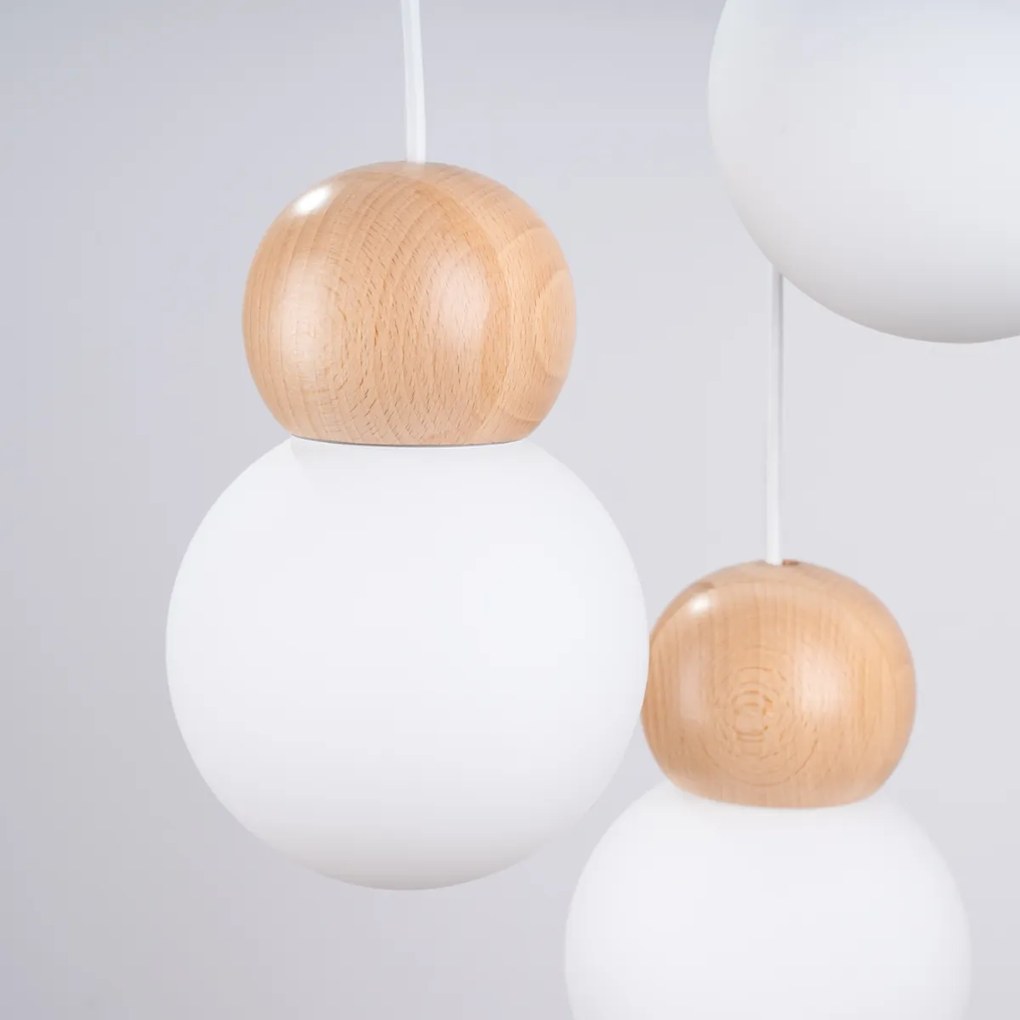 Sollux Lighting Hängeleuchte PEKKA 3P weiß/naturfarbenes Holz