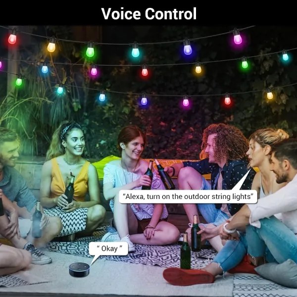 Immax NEO 07900L -LED RGB+CCT Stm. reťaz 15xLED/1W/230V 15m Wi-Fi Tuya IP65+DO