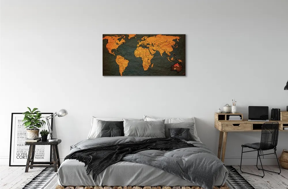Obraz canvas gold mapa 120x60 cm