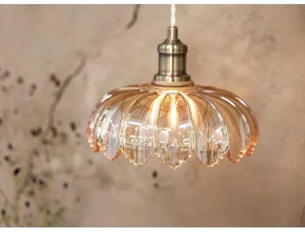 Markslöjd 108858 - Luster na lanku KURAGE 1xE27/40W/230V mosadz/dymová béžová