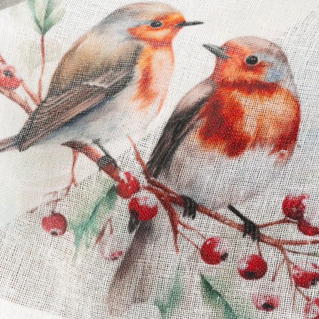 KRÁTKA VIANOČNÁ ZÁCLONA NA PÁSKE XMAS10 150X30 CM VZOROVANÁ