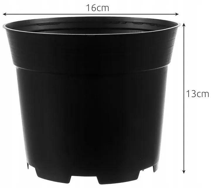 Gardlov 20846 Kvetináče na rastliny 16 cm, 500 ks čierne