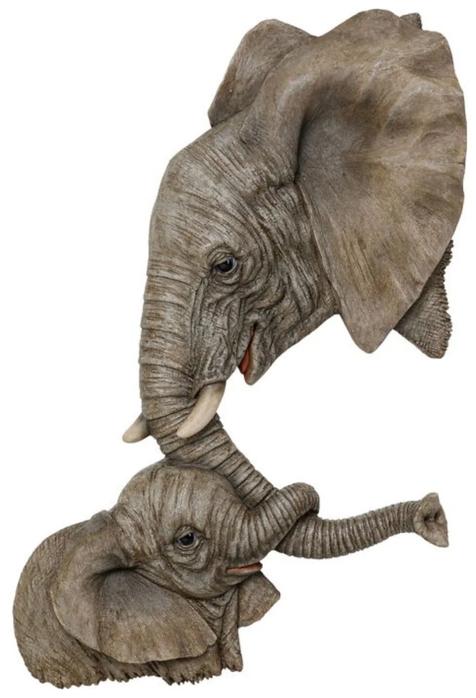 Elephants nástenná dekorácia hnedosivá