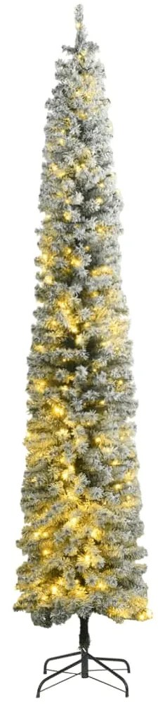 Úzky vianočný stromček 300 LED, zasnežený 270 cm 3210205