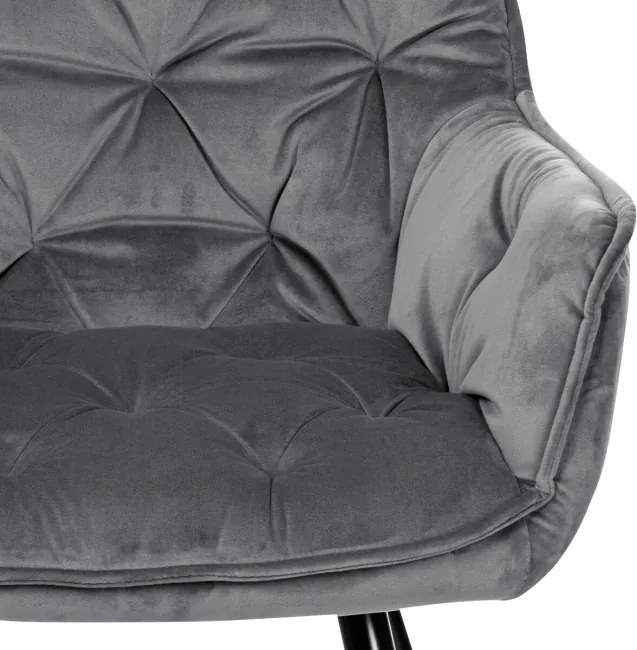 Jedálenská stolička zamatová, sivá DCH-421 GREY4