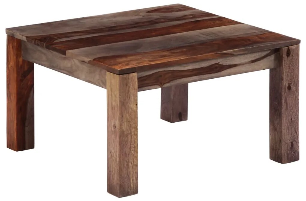 vidaXL Konferenčný stolík, sivý 60x60x35 cm, drevený masív sheesham