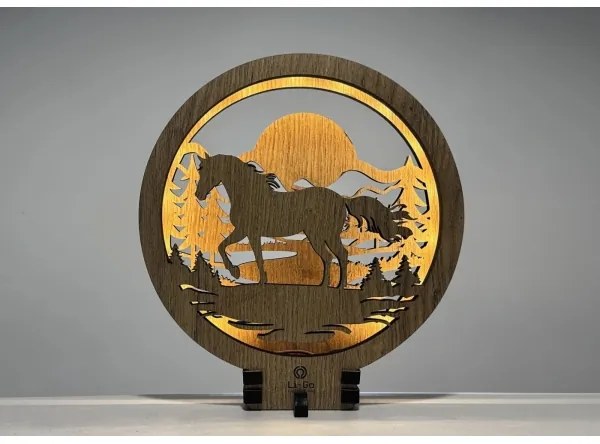 Li-Go 23598/DUB2 - LED stmievateľná stolná dekorácia LED/12W/230V 20x22 cm dub