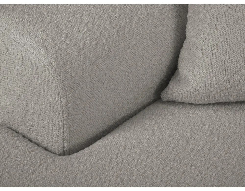 Svetlosivá rozkladacia/s úložným priestorom rohová pohovka z textílie buklé (ľavý roh/s leňoškou) Kyoto – Cosmopolitan Design