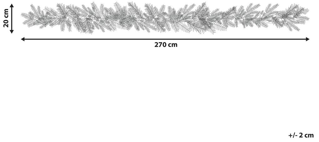 Zasnežená vianočná girlanda s LED osvetlením 270 cm biela SUNDO Beliani
