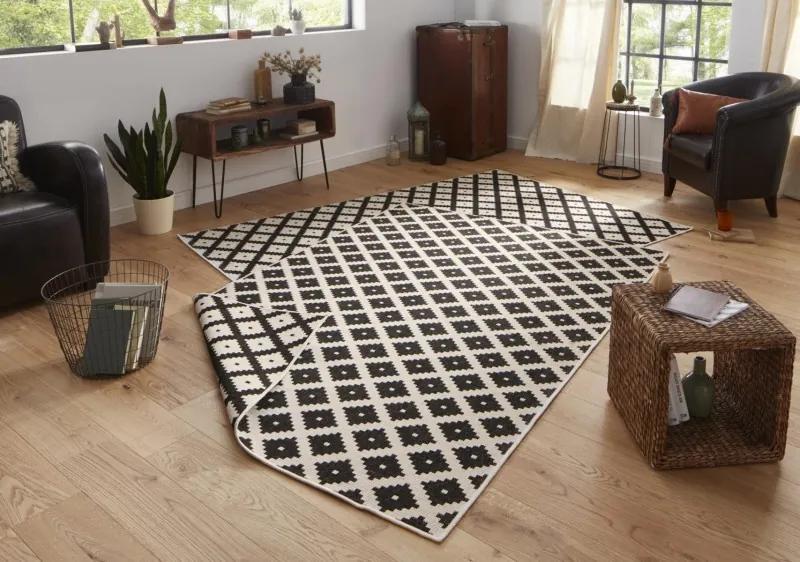 Bougari - Hanse Home koberce Kusový koberec Twin-Wendeteppiche 103124 schwarz creme - 200x290 cm