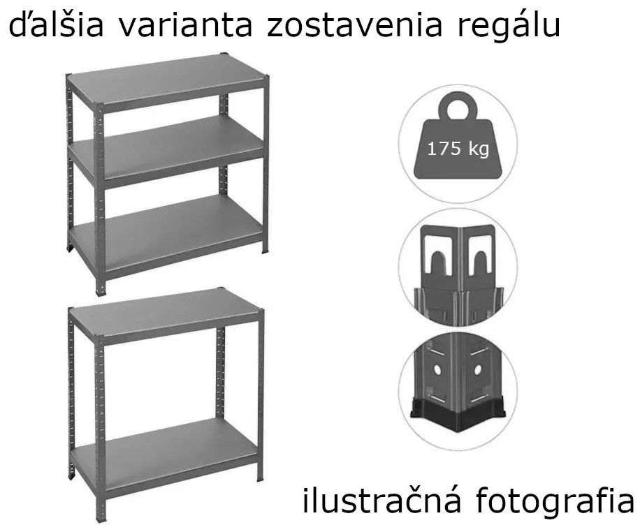 MEGA HIT: Regál 1800x900x300 mm zinkovaný 5-policový, nosnosť 875 kg