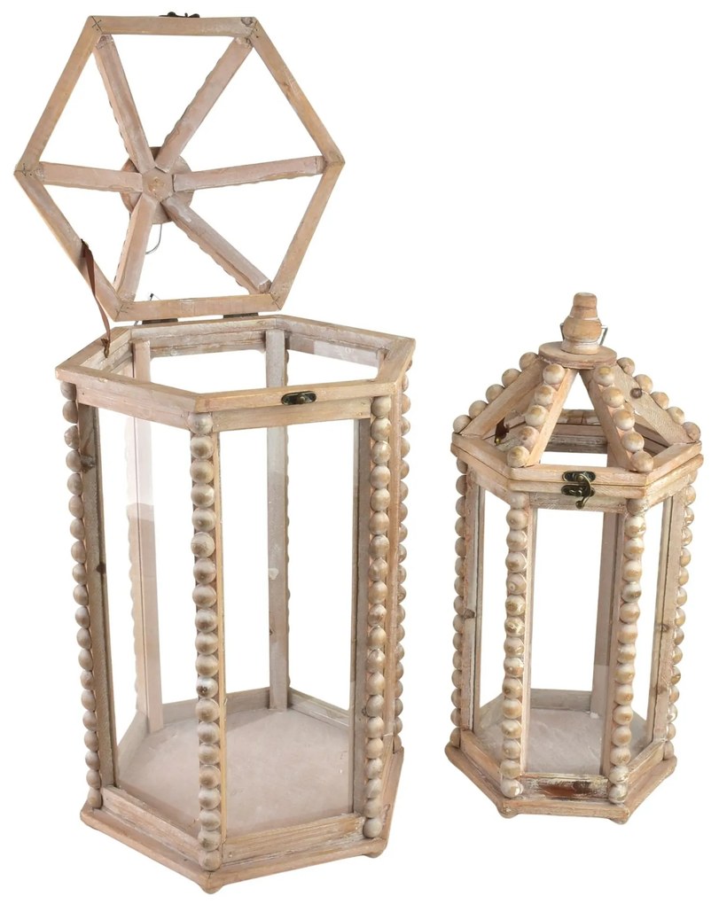Súprava 2 ks lampášov LOKKE Harmonious XL+L béžová