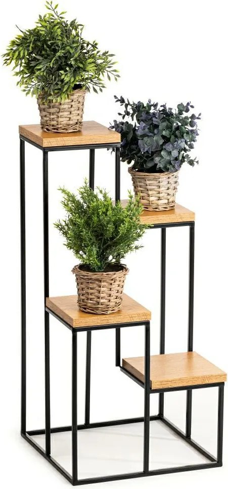 STOJAN NA KVETINÁČ KASKADA 70X34X34 CM ČIERNA/HNEDÁ