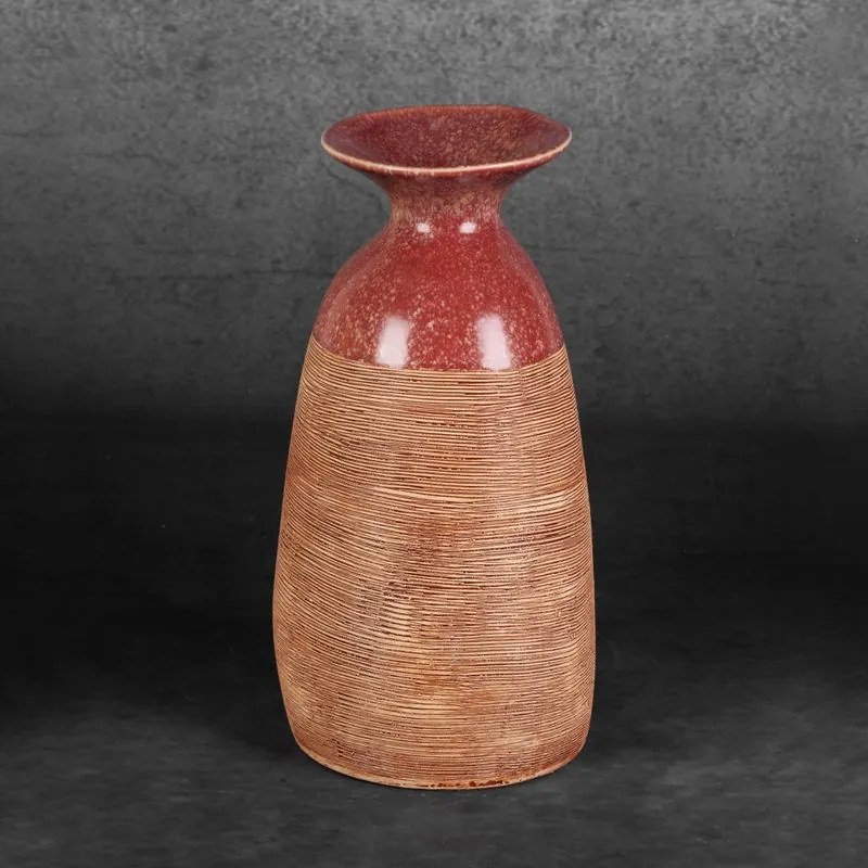 VÁZA ELDA (03) 17X16X31 CM ČERVENÁ