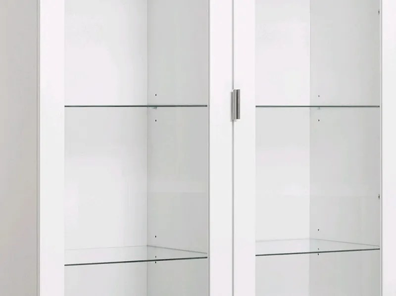 Vysoká vitrína Göteborg, biela / dub sonoma